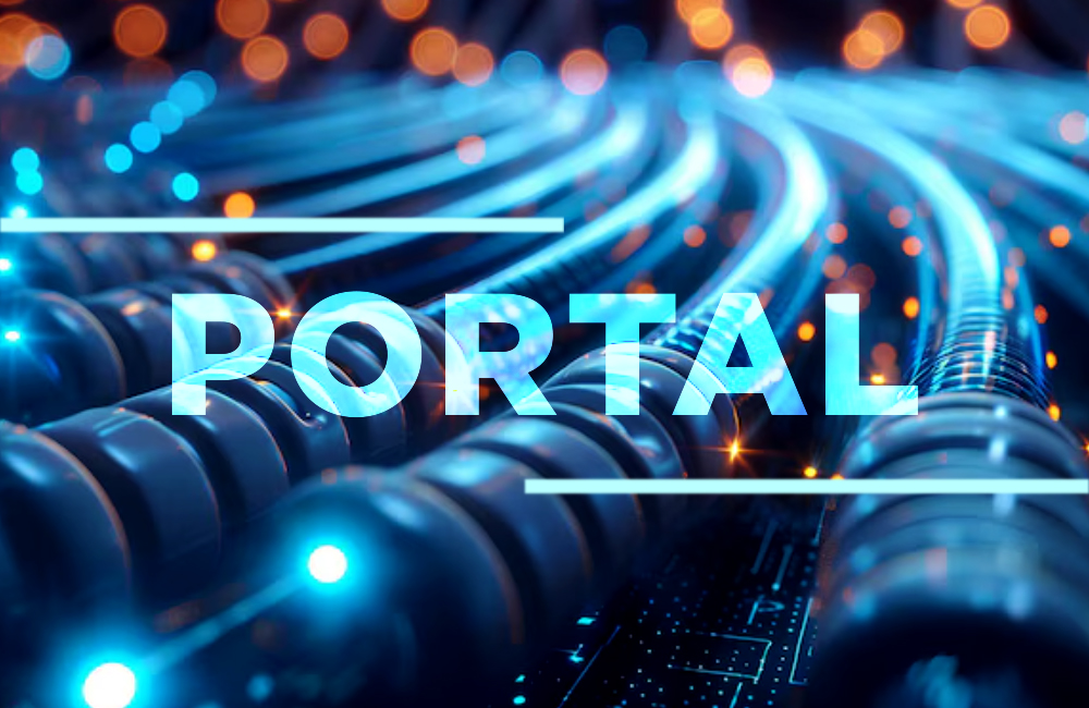 SEISMIC SOUND - Personal Portal Login: High-tech wires plug into foreground with scintillating lights in the background